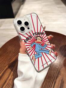 官方授权 Paul Frank 透明太空主题手机壳，全包猴脸防摔保护摄像头，猴子字母光束背景图案，全新兼容 13/14/15/16/17 Pro Max 手机保护套 - 彩色 - 查看 2
