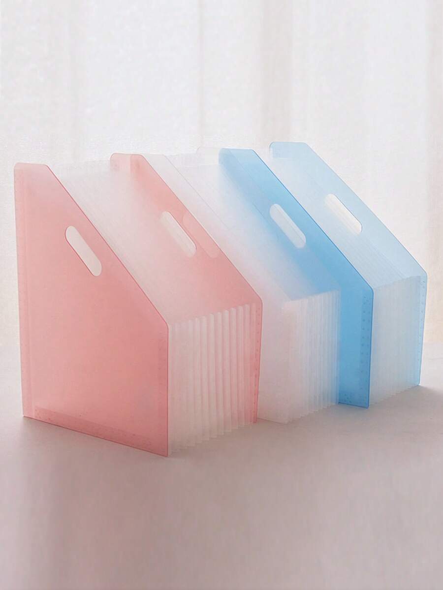 13 Pockets Accordion Folder A4 Expandable Multi-Layer File Organizer, Student Test Paper Document Storage - Multicolor - View 1