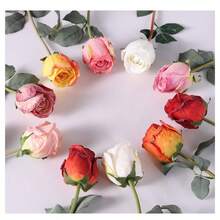 5 Stück (58 cm) elegante lebensechte Rosen, künstliche Rosen mit ausgefranstem Rand romantische Kunstblumen Tischdekoration für Hochzeit, Date, Jahrestag, Party, Wohnzimmer, Esszimmer, Heimdekoration - Verschiedenfarbig - Übersicht 2