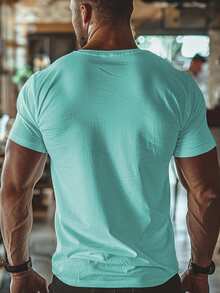 Camiseta De Manga Corta Con PatróN De Moda Para Hombres De Verano - Gris - Ver 9