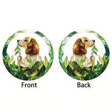 Round Acrylic Sign With Fresh Green Leaves And Sunshine Design - Colorful Stained Glass Style Window Hanging Decor, Suitable For Home, Spring And Summer Decor, Farmhouse Style Plastic, Sunshine Decor | Fresh Green Leaves Design | Durable Plastic, Sunshine Catcher Decor - Acrylic-round - View 8