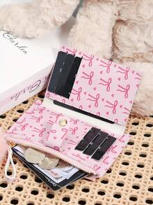 This Fashionable Card Holder Features A Fluffy Pom-Pom Pendant And A Bow-Heart Shaped Clasp. It Is Slim And Lightweight, Convenient To Carry. It Can Hold Cash, ID Cards, Credit Cards, And Coins. It Makes An Ideal Gift For Birthdays, Anniversaries, Christmas, Valentine's Day, And Other Occasions For Your Loved Ones, Ladies, Girls, Teenagers, College Students, And Students. It Is Also Suitable For School Dorms And Back-To-School Season. - Hot Pink - View 7