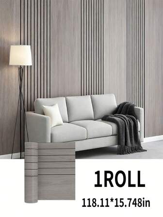1 Roll Removable 3D Wood Grain Grid Wall Panels, Vintage Wood Strips Self-Adhesive Waterproof, Scratch-Resistant, Suitable For Living Room, Bedroom, Ceiling, Corridor, Cafe, Office Decoration, High-End Home Art Decor, Home Improvement, Wall Decor, Textured Wallpaper, Rustic Style Decor, Self-Adhesive Backing, Durable Material, Peel And Stick Wallpaper, Removable Wallpaper, DIY Crafters, Valentine's Day/Ramadan Home Decor