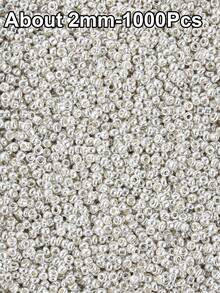 2/3/4mm Golden Silvery Glass Seed Beads, Loose Spacer Seed Beads For Jewelry Making, DIY Bracelets Necklaces Earrings Craft Accessories - Glass Seed Beads - View 14