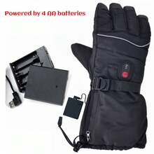 Revolutionary USB Heated Ski Gloves - Ultra-Warm And Thick Winter Cycling Gloves - Unisex, One Size Fits All - Stylish Black Design - 黑色 - 查看 3