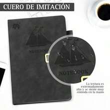 Cuaderno A5,Cuaderno Rayado,Cuaderno con Cierre Magnético, Cada Cuaderno Viene con 180 Hojas/360 Páginas,Piel Sintética Lisa,Apto Para Estudio,Trabajo,Regalo - negro - Ver 4