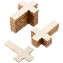 36个空白木质十字架镂空件，适用于DIY工艺品、装饰品和礼品标签 - 非常适合万圣节、圣诞节、复活节、感恩节 - 彩色 - 查看 4