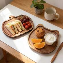 Par de bandejas con diseño de calabaza y cabeza de perro, set de tabla de queso y charutería de madera de acacia rústica para el Día de Acción de Gracias, otoño, amantes de las mascotas, inauguración de casa, aniversario