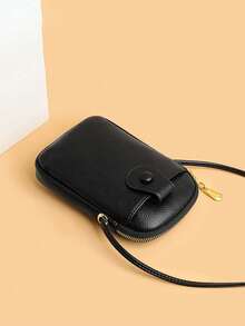 Túi đeo chéo mini nhiều ngăn tiện dụng cho nữ, ví mini, ví cầm tay, ví nhỏ cho nữ, ví du lịch cần thiết. - màu đen - Xem 2