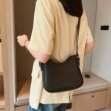 1 Black PU Shoulder Bag, Fashionable And Simple, Suitable For Women's Daily Outings