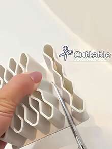 A Extra-Large Size Multi-Functional Storage Rack That Can Hold 32 Items/ Medicine Cream Storage Shelf/ Pen Holder/ Desk Storage/ Medicine Cream Storage/ Wave-Shaped Storage Rack/ Divided Vertical Storage Rack/ Home Necessities-Christmas Gift - Multicolor - View 2