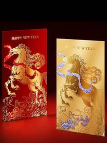 6pcs Horse Year Lai See Envelopes 2026 New Design Premium Chinese New Year Creative Red Packet Bags
