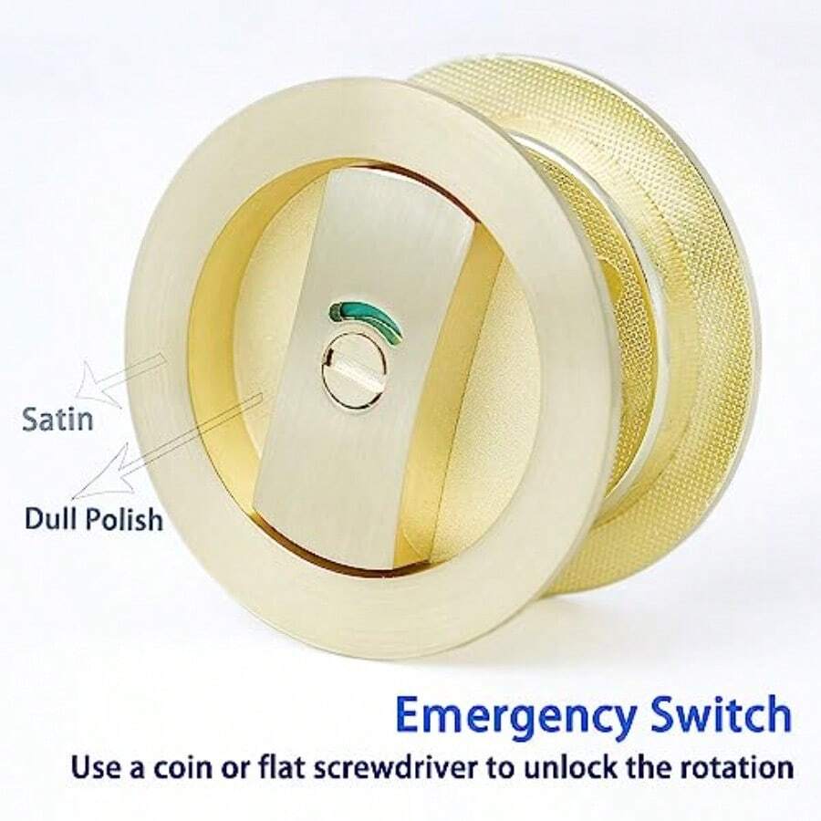 XISH Dontay - Paquete de 2 cierres y tirador de puerta de bolsillo redondo indicadores codificados por colores cierre de privacidad cama/baño asas de raso respaldo de 2-3/8 pulgadas herrajes para - como en la foto - Ver 1