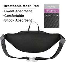 WATERFLY - Riñonera grande para mujer, con múltiples bolsillos, para mujer, hombre, bolsa de cintura, bolsa de cinturón, resistente al agua, para todos los teléfonos para caminar, correr, ciclismo - negro - Ver 4