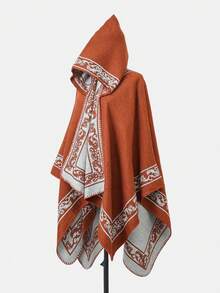 1件佩斯利提花撞色休闲披肩 - 彩色 - 查看 15