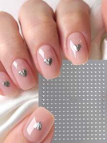 6/2pcs Mini Red Heart Nail Stickers, 6 Colors, Shiny Heart Design, Korean/Japanese Style, Cute & Charming, Y2K Valentine's Day Nail Decor, Self-Adhesive Nail Stickers, Nail Salon Accessories, DIY - Multicolor - View 7