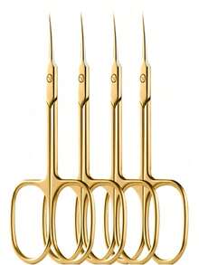 2/4Pcs Cuticle Scissors Stainless Steel Fine Curved Blade Cuticle Nipper Trimming Eyebrow Eyelash Dry Skin Manicure Tools - Multicolor - View 7