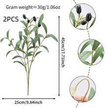 1PC/2PCS Retro And Light Luxury Style Simulation Olive Cuttings With Black Olive Bionic Branches And Leaves Decorate The Living Room And Study With A Natural Texture, Desktop, Home Soft Furnishings, Long-Lasting Decorative Arrangement Flower Materials - Short Olive Cuttings - View 16