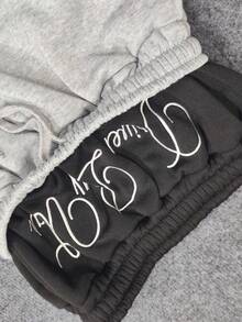 Men's Sweatpants Hip-Hop Y2k Double Waist Street Embroidery Folding Pants Couple Sweatpants - 灰色 - 查看 8