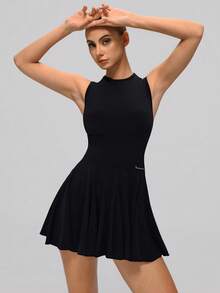 MASKERT 时尚女装、运动服、健身服、瑜伽服、网球衫，高弹力、亲肤、舒适、透气、休闲家居服，黑色夏季款 - 黑色 - 查看 3