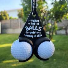 1pc 3D Printed Funny Golf Ball Holder, Black Golf Accessories, Sports Gift For Golfer