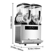 Kommerzielle Slusheis Maschine 12 L x 2 Doppeltank-Maschine für gefrorene Getränke, 96 Tassen Edelstahl Slush-Eis-Maschine mit Tastenfeld Softeis Maker für Partys Restaurants Cafés Bars - 2*12L Doppeltank elektronisch mit Tastatur - Übersicht 10