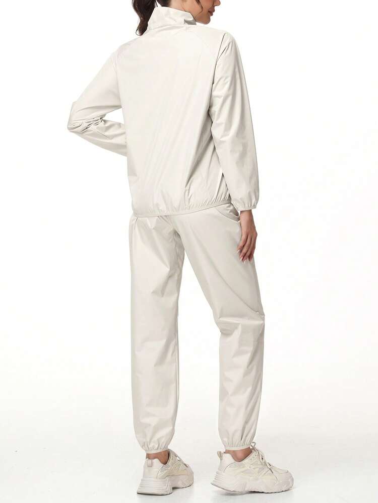 Women's Long Zipper Design Sauna Suit, Suitable For Fitness And Training, Valentine's Day Gift - Apricot - View 5