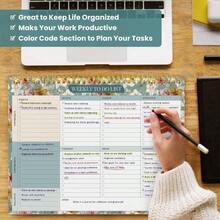 Weekly To Do List Notepad With 52 Undated Sheets(85"*11")- Undated Weekly Planner Notepad For Office Desk Accessories And Supplies - Midnight Lilac - ColorK - 查看 7