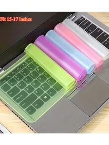 Ultra-Thin Silicone Keyboard Cover Protector For 15-17 Inch Laptops, Available In Purple, Pink, Blue, Yellow. Universal Laptop Silicone Keyboard Skin, Spring Summer Picks, Brides Maid Gifts, Room, Bedroom Decor, Bedroom Decor, Beach, Travel, For Men, For Women, Vacation, Women's Day, Travel Essentials, Wedding Favors, Y2k, Bedroom, Car Accessories Women, Kitchen Decor, Beach, Summer, Vacation, Holiday, Travel Essential, Going Out Tops, Household Items - Multicolor - View 9