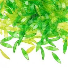 100/200颗 - 透明绿色竹叶珠和渐变郁金香珠 - 带孔亚克力叶子吊坠，适用于DIY珠宝制作、钥匙扣、耳环 - 散装夜灯工艺材料，适用于项链珠子、手链配件和亚洲风格工艺品 - 亞克力珠 - 查看 10