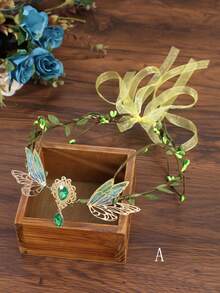 1件手工月亮仙子皇冠 - 森林仙子头饰，适合女性、女孩、文艺复兴时期、万圣节服装、摄影 - 彩色 - 查看 9