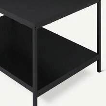 Basics Coffee Table Rectangular With Bottom Shelf Living Room Center Table Modern Style Black 50.5 X 80 X 42 Cm - Black - View 4