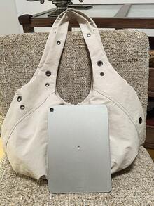 peach tree Borsa a tracolla casual, borsa per il tempo libero di colore unito semplice per coppie, borsa capiente con molte tasche, borsa funzionale per il trasporto per college, vacanze, viaggi, regali, ritorno a scuola, università, San Valentino, dormitorio, borsa da viaggio - Multicolore - Visualizzare 5