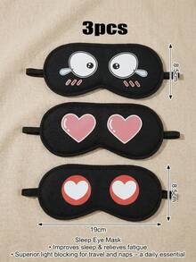 3pcs/Set Cartoon Print Eye Mask For Kids Aged 3-10, Personalized Mid-Large Children Sleep Mask, Cartoon Pattern Eye Mask For Sleeping, Napping, Travel - Multicolor - View 13
