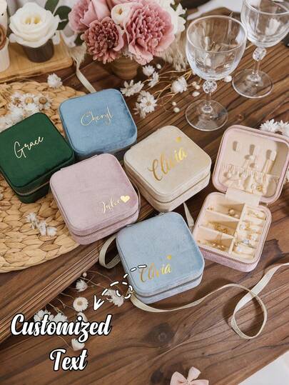 Customized Women's Jewelry Storage Box, Can Print Personalized Name, Fashion Leather Jewelry Box, Exquisite Unforgettable Holiday Gift, Suitable For Mother's Day Gift For Mom, Girlfriends And Anniversary. White Fashion, Colorful, Casual Minimalist, Personalized Customization, Ideal Gift For Girlfriend, Mom, Family, Friends, Daughter, Grandparents, Suitable For Anniversary And Other Occasions.