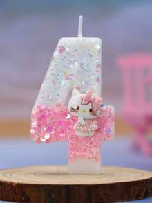 创意数码蜡烛，三丽鸥卡通生日蛋糕蜡烛。生日派对装饰，0-9岁数码蛋糕，甜点桌装饰插片，场景装饰 - 彩色 - 查看 8