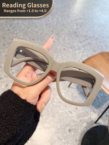 LiMiaoMiao 1pc Oversized Cat Eye Reading Glasses For Men & Women, Vintage Style, Clear Lens, Computer/Reading Magnifier Glasses +1.0 To +4.0 - 透明 - 查看 13