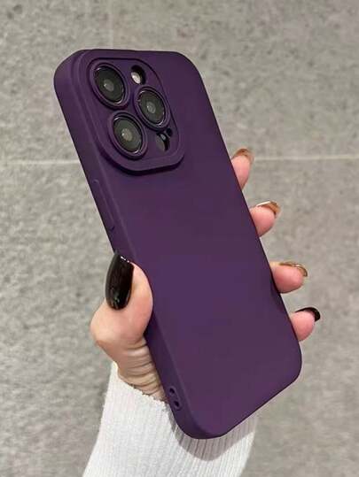 简约时尚畅销纯色酒红色/红色/紫色手机壳，日常通勤必备，新年、情人节、生日完美礼物，情侣礼物、朋友礼物的理想之选，兼容 17 Air/17 Pro/17 Pro Max/S20-S25/FE/Ultra，防震后盖，舒适握感。