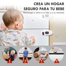 XISH Candado para Refrigerador 5 Piezas de Seguros para Puertas y Cajones Niños Cerradura de  con Adhesivo Cierres de  para Refrigerador para Gabinetes Refrigeradores Hornos - como en la foto - Ver 2