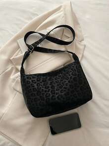 时尚大容量女士单肩手提包，设计 - 黑色 - 查看 4