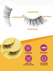 5 Pairs Wispy Cat Eye Faux Mink Lashes With Transparent Band, Natural Short Lash Appearance - Cat Eye Lashes - View 4