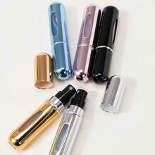 One Pack Of 5ml Refillable Perfume Atomizer Travel Suit, Portable Mini Pocket Perfume Atomizer, Suitable For Travel Accessories, Tin Can Storage Box And Bottle Body, Mini Refillable Portable Travel Spray (Christmas Gift) - 彩色 - 查看 5