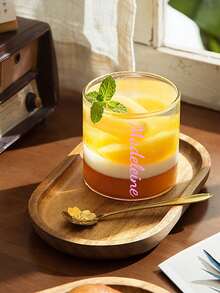 1pc Customized Logo Glass Dessert Cup, Milk Cup, Home Mousse Cup, Transparent Borosilicate Glass Pudding & Yogurt Cup