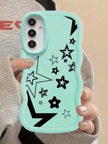 1pc Millennium Dopamine Star Heart Cute Pattern Macaron Wavy Phone Case Compatible With IPhone 16/Compatible With Redmi Note 11 4G/Compatible With Galaxy A55/Compatible With Infinix Note 30/ Compatible With Moto E30,International Version, Not The Domestic Version - White - View 5