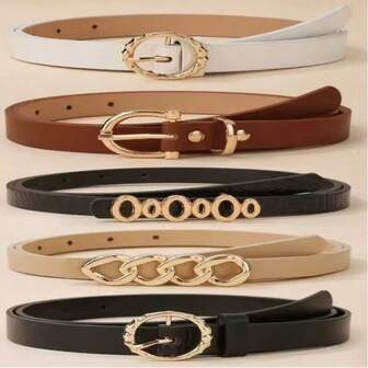 5-delat set med midjebälte för kvinnor, lämpligt för kavaj, kappa, tröja