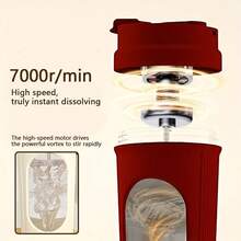 Electric Automatic Milk Frother Cup Fitness Shake Cup Material One Touch Coffee Milk Powder Mixer Gift Water Bottle - 紅色 - 查看 2