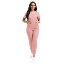 Pijama Quirurgica Conjunto Medico Anti Fluidos Jogger, Scrub - Rosa - Ver 6