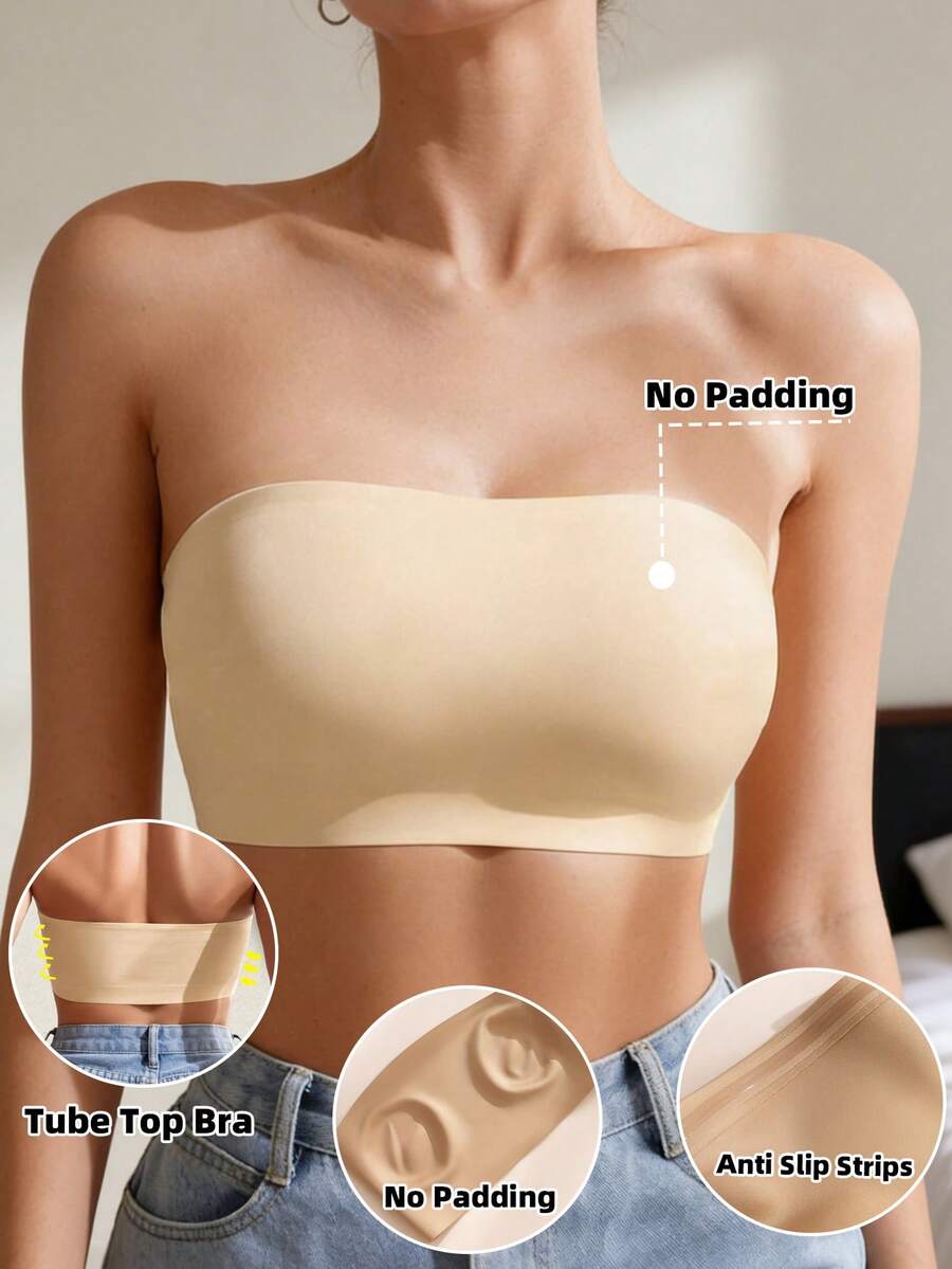 Women's Strapless Seamless Invisible Bra Bandeau Bra Backless Breathable Wireless Bra Bridal Bra Lift Up Sexy Lingerie
