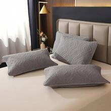 3pcs Modern Polyester Embossed Bedspread Set, [2 Pillow Shams, No Pillow Insert], Stain Resistant, Suitable For Living Room, Bedroom, Hotel - Grey - View 7