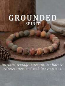 1PC Picasso Stone Natural Stone Chakra Bracelet For Women - Bohemian Style Colorful Beads - 1pc - 查看 6